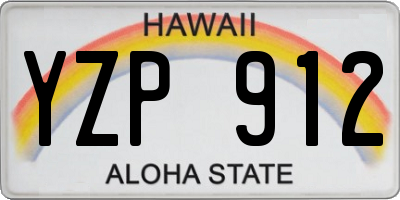 HI license plate YZP912