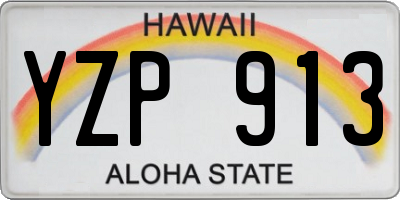 HI license plate YZP913