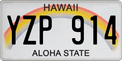 HI license plate YZP914