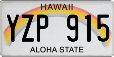 HI license plate YZP915