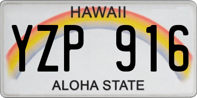 HI license plate YZP916