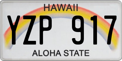 HI license plate YZP917