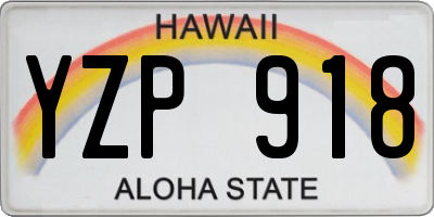 HI license plate YZP918