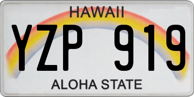 HI license plate YZP919