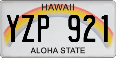 HI license plate YZP921