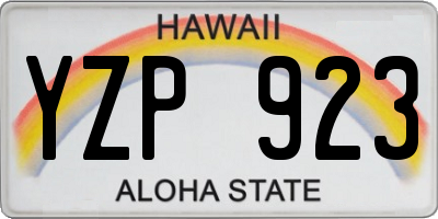 HI license plate YZP923