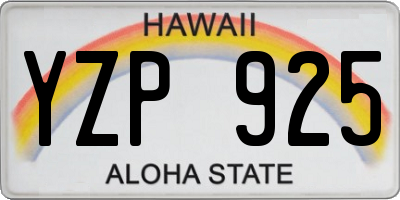 HI license plate YZP925