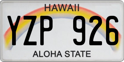 HI license plate YZP926
