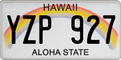 HI license plate YZP927