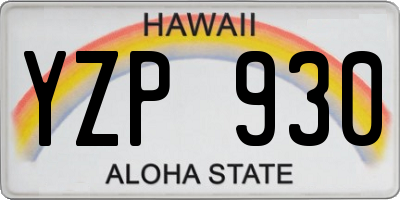 HI license plate YZP930