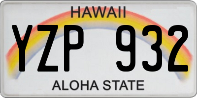 HI license plate YZP932