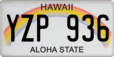 HI license plate YZP936