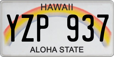 HI license plate YZP937