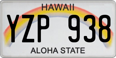 HI license plate YZP938