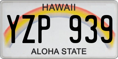 HI license plate YZP939