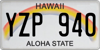 HI license plate YZP940