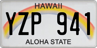 HI license plate YZP941