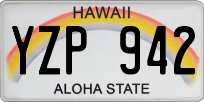 HI license plate YZP942
