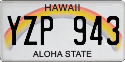 HI license plate YZP943