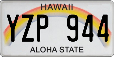 HI license plate YZP944