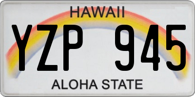 HI license plate YZP945