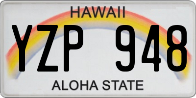 HI license plate YZP948