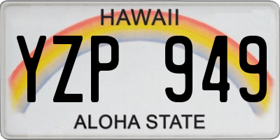 HI license plate YZP949
