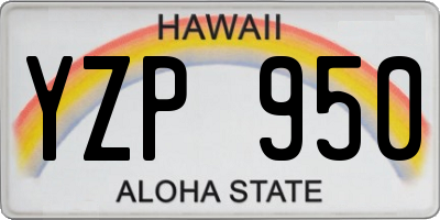 HI license plate YZP950