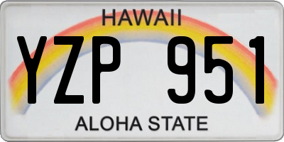 HI license plate YZP951
