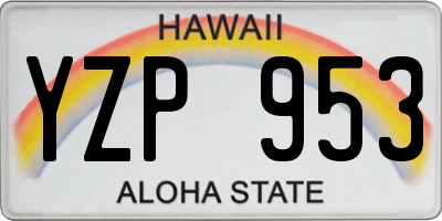 HI license plate YZP953