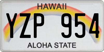 HI license plate YZP954