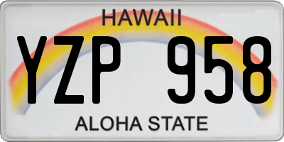 HI license plate YZP958