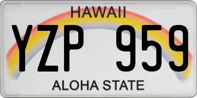 HI license plate YZP959