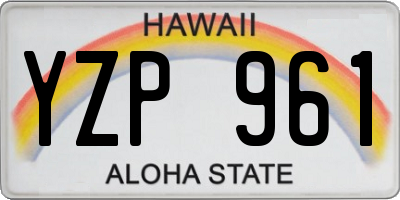 HI license plate YZP961