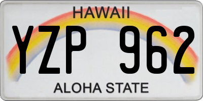 HI license plate YZP962
