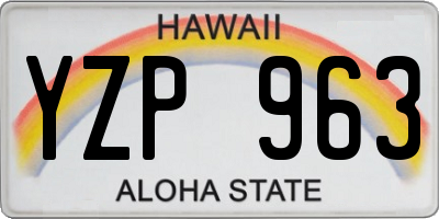 HI license plate YZP963