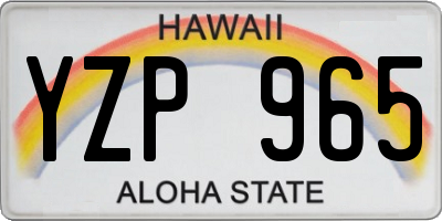 HI license plate YZP965