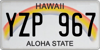 HI license plate YZP967