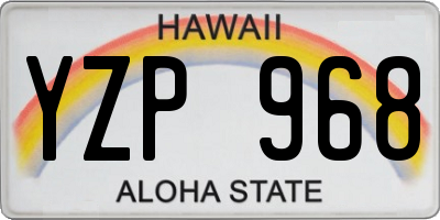 HI license plate YZP968