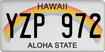 HI license plate YZP972
