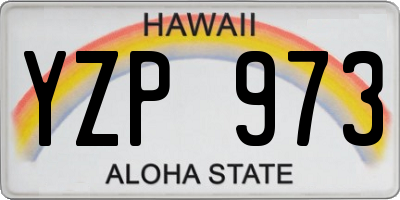 HI license plate YZP973
