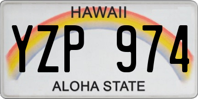 HI license plate YZP974