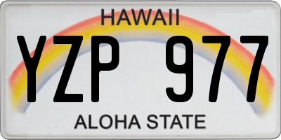 HI license plate YZP977