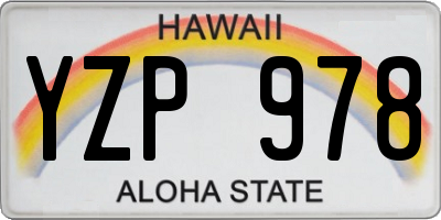 HI license plate YZP978