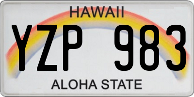 HI license plate YZP983