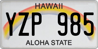 HI license plate YZP985