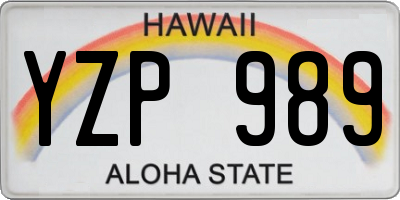 HI license plate YZP989