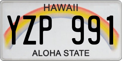 HI license plate YZP991