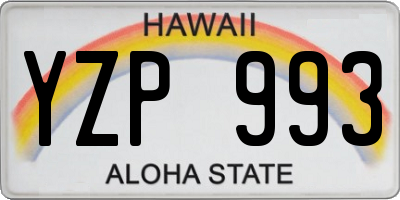 HI license plate YZP993