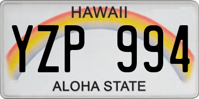 HI license plate YZP994